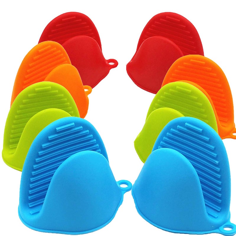 NEPAK 4 Pairs Silicone Cooking Pinch Grips Oven Mitts Potholder for Kitchen Cooking & Baking - Image 1
